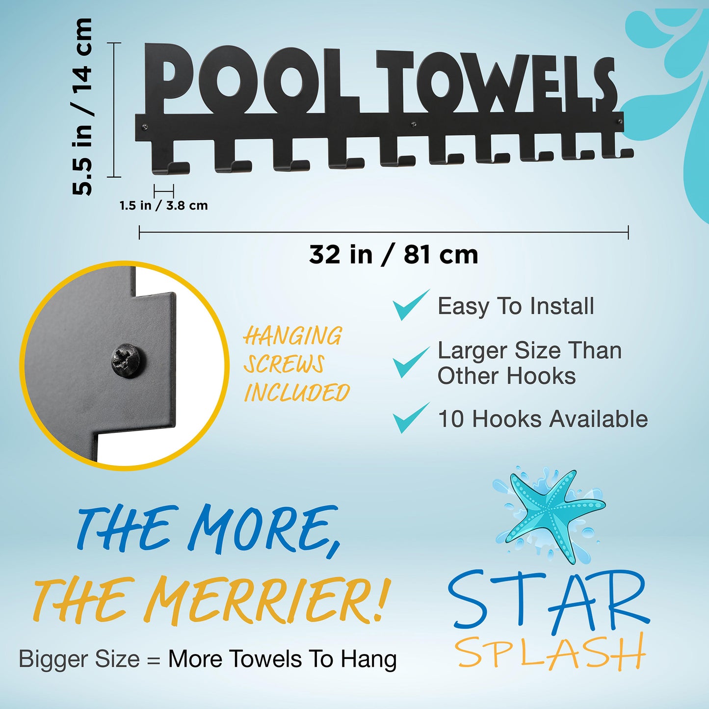 Pool Towels XL Towel Rack